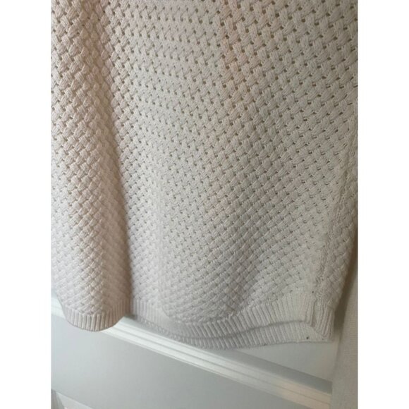 Lety & Me Josey Elbow Patch White Loose Fit Sweater Women's Size Small - Picture 7 of 9